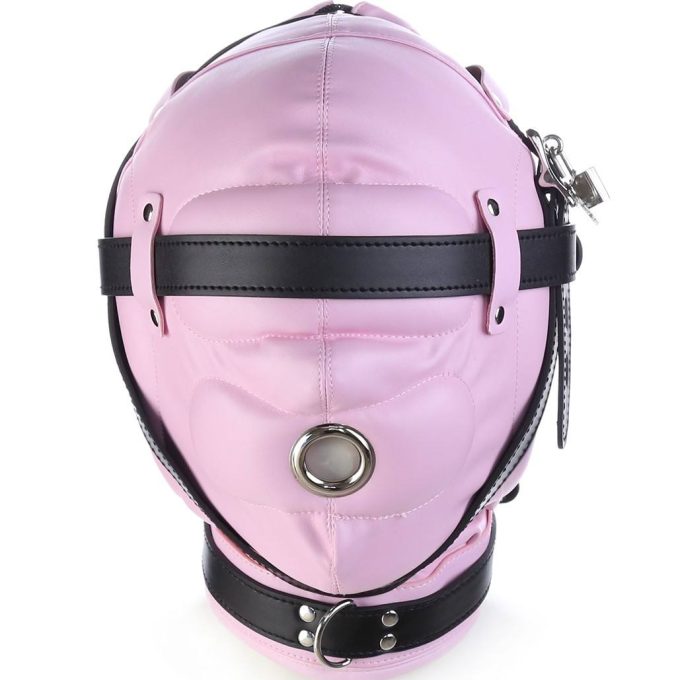 Banoch Foraminis Hood Pink Black RozeZwart masker van PU Leer 987101713 Banoch Foraminis Hood Pink Black RozeZwart masker van PU Leer 987101713