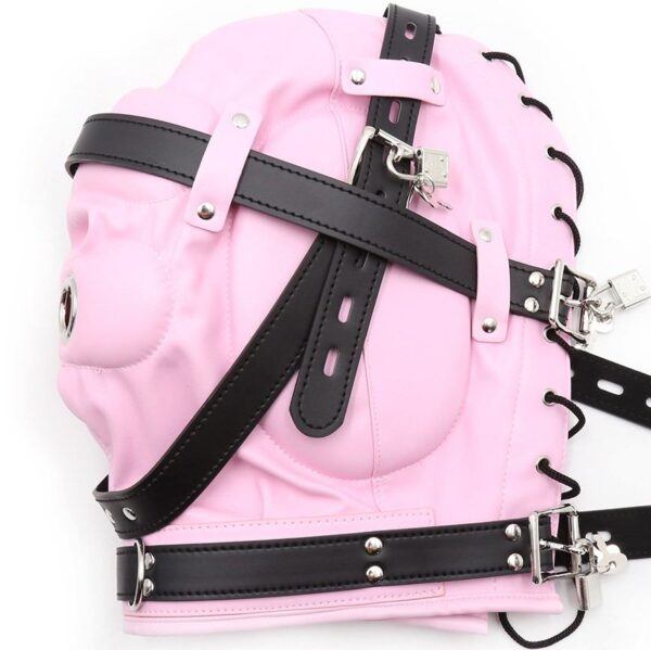 Banoch Foraminis Hood Pink Black RozeZwart masker van PU Leer 987101713 7 Banoch Foraminis Hood Pink Black RozeZwart masker van PU Leer 987101713 7