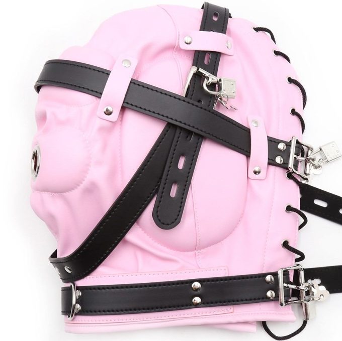 Banoch Foraminis Hood Pink Black RozeZwart masker van PU Leer 987101713 7 Banoch Foraminis Hood Pink Black RozeZwart masker van PU Leer 987101713 7