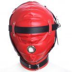 Banoch Foraminis Hood Red Black RoodZwart masker van PU Leer 987101712