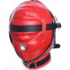 Banoch Foraminis Hood Red Black RoodZwart masker van PU Leer 987101712 3