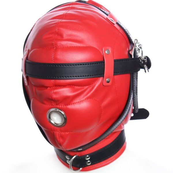 Banoch Foraminis Hood Red Black RoodZwart masker van PU Leer 987101712 3