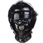 Banoch Foraminis Hood Shiny Black Zwart glans masker van PU Leer 987101710