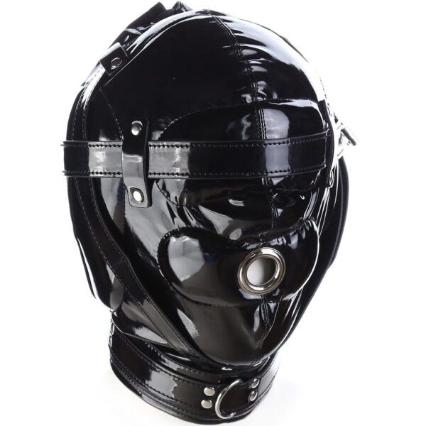 Banoch Foraminis Hood Shiny Black Zwart glans masker van PU Leer 987101710 3