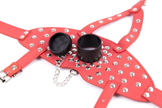 Banoch Mask Punk Stopper Red rood pu leer masker 987101707 4