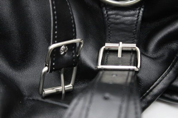 Banoch Open Breast Straight Jacket Black pu Leer dwangbuis bondage Zwart 987101725 12