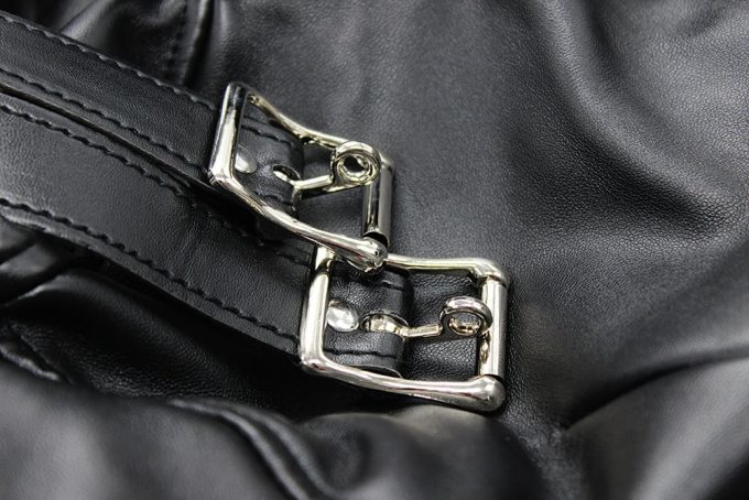 Banoch Open Breast Straight Jacket Black pu Leer dwangbuis bondage Zwart 987101725 13