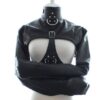 Banoch Open Breast Straight Jacket Black pu Leer dwangbuis bondage Zwart 987101725 2