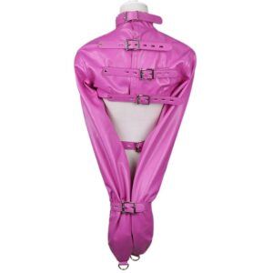 Banoch Open Breast Straight Jacket Pink pu leer dwangbuis bondage Roze 987101727 2