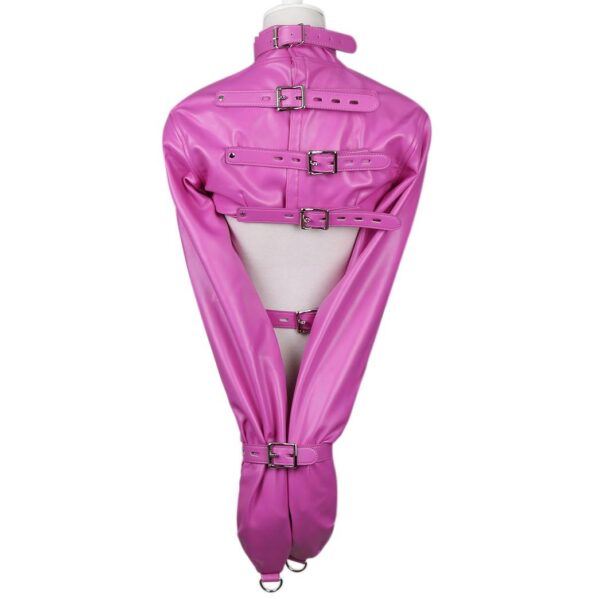Banoch Open Breast Straight Jacket Pink pu leer dwangbuis bondage Roze 987101727 2 Banoch Open Breast Straight Jacket Pink pu leer dwangbuis bondage Roze 987101727 2
