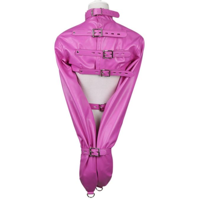 Banoch Open Breast Straight Jacket Pink pu leer dwangbuis bondage Roze 987101727 2 Banoch Open Breast Straight Jacket Pink pu leer dwangbuis bondage Roze 987101727 2