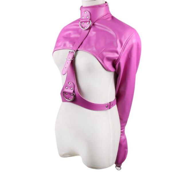 Banoch Open Breast Straight Jacket Pink pu leer dwangbuis bondage Roze 987101727 3 Banoch Open Breast Straight Jacket Pink pu leer dwangbuis bondage Roze 987101727 3