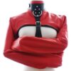 Banoch Open Breast Straight Jacket Red pu Leer dwangbuis bondage Rood 987101726