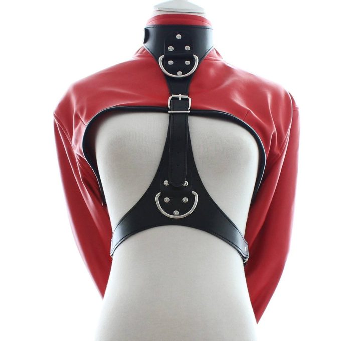Banoch Open Breast Straight Jacket Red pu Leer dwangbuis bondage Rood 987101726 2 Banoch Open Breast Straight Jacket Red pu Leer dwangbuis bondage Rood 987101726 2