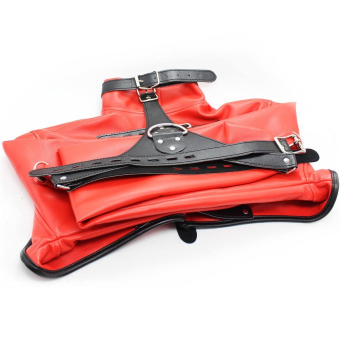 Banoch Open Breast Straight Jacket Red pu Leer dwangbuis bondage Rood 987101726 6 Banoch Open Breast Straight Jacket Red pu Leer dwangbuis bondage Rood 987101726 6