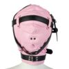 Banoch Reticent Hood Black Pink bondagemasker van roze pu Leer 987101720 1 Banoch Reticent Hood Black Pink bondagemasker van roze pu Leer 987101720 1