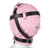 Banoch Reticent Hood Black Pink bondagemasker van roze pu Leer 987101720 2 Banoch Reticent Hood Black Pink bondagemasker van roze pu Leer 987101720 2