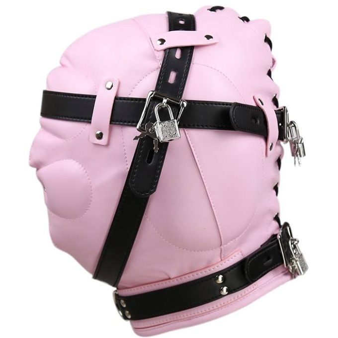 Banoch Reticent Hood BlackPink ZwartRoze masker van pu Leer 987101720 4