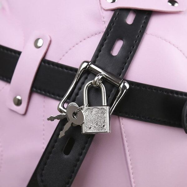 Banoch Reticent Hood BlackPink ZwartRoze masker van pu Leer 987101720 7 Banoch Reticent Hood BlackPink ZwartRoze masker van pu Leer 987101720 7