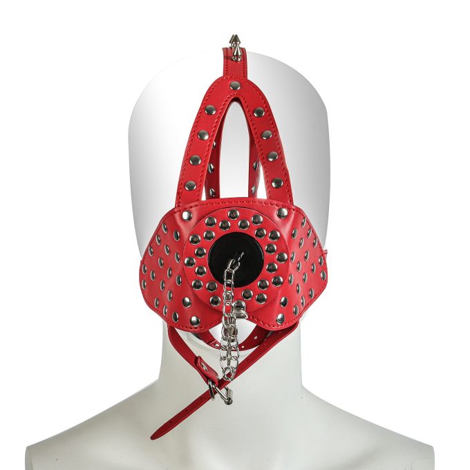 Banoch bondagemasker rood punk met spikes 987101707 1