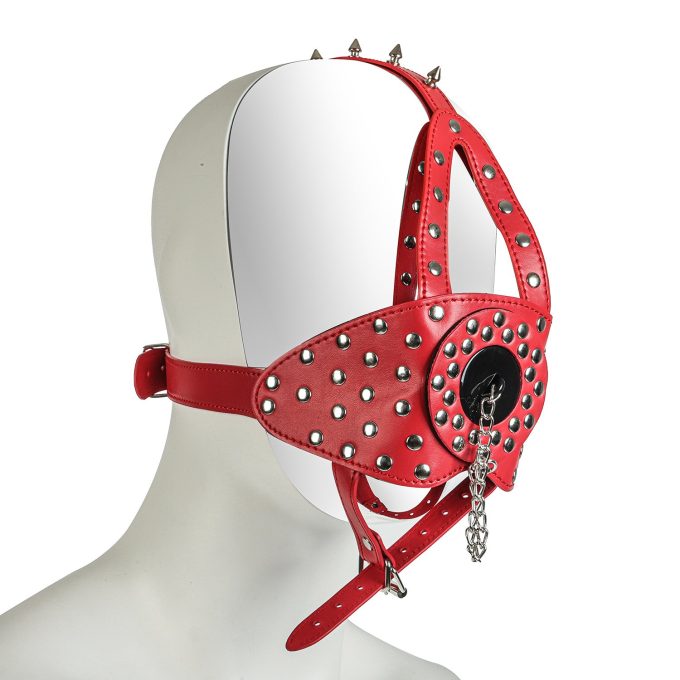 Banoch bondagemasker rood punk met spikes 987101707 2