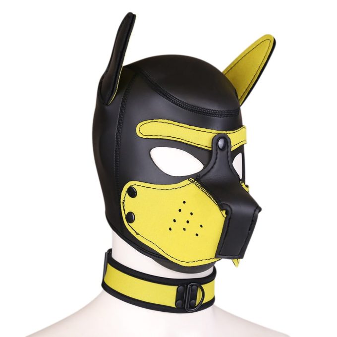 Banoch Lindo Perrito Amorillo Neoprene dog mask yellow neoprene puppy play Banoch Lindo Perrito Amorillo Neoprene dog mask yellow neoprene puppy play