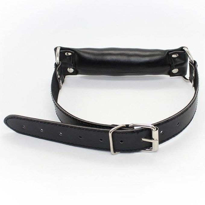 Banoch Bit gag soft straight black bitgag van imitatieleer zwart bdsm 3