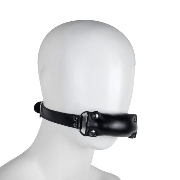 Banoch   Bit gag soft straight black   bitgag van imitatieleer zwart   op pop