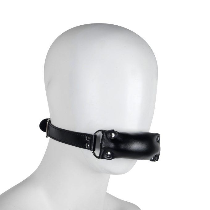 Banoch   Bit gag soft straight black   bitgag van imitatieleer zwart   op pop