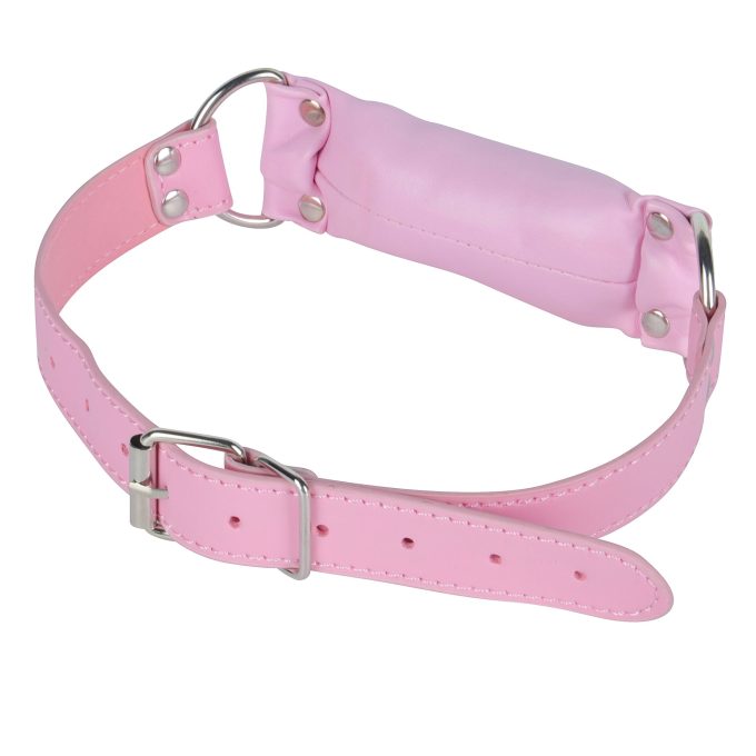 Banoch   Bit gag soft straight pink   bitgag van imitatieleer roze (2)
