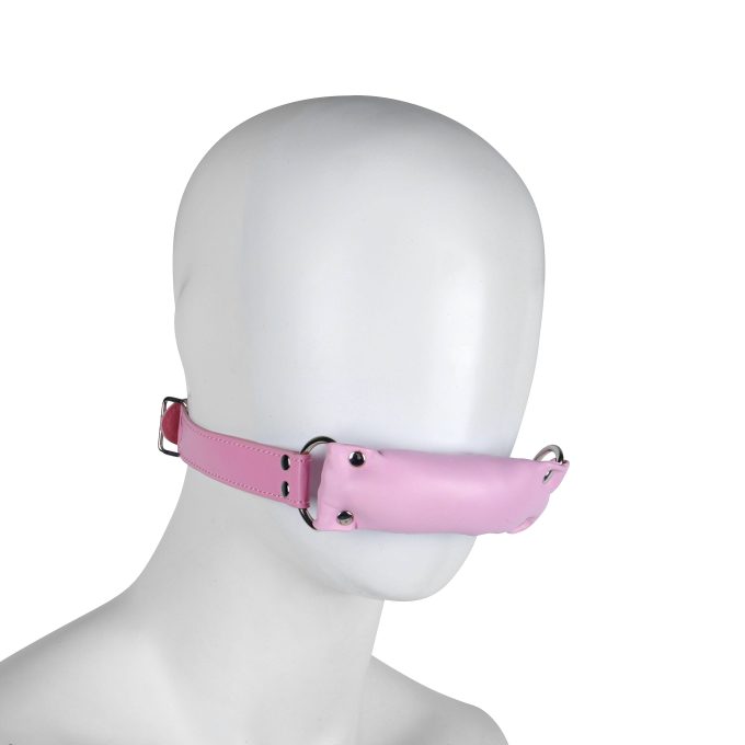 Banoch   Bit gag soft straight pink   bitgag van imitatieleer roze op pop