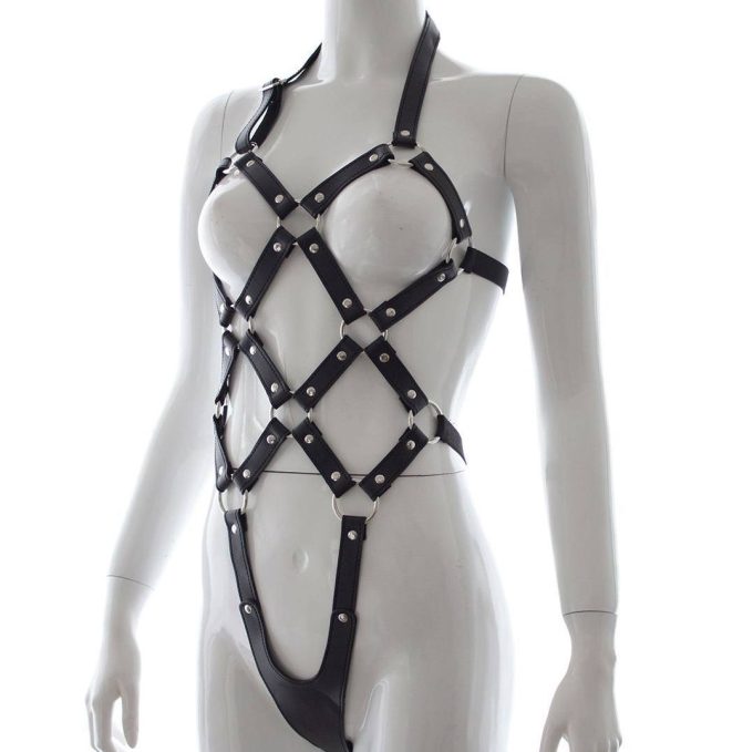 Banoch Bondage riemen body Harness black2 zwart pu leer harnas vrouw bdsm 987101756 2