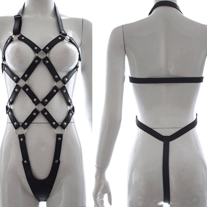 Banoch Bondage riemen body Harness black2 zwart pu leer harnas vrouw bdsm 987101756