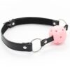 Banoch Breathable ball gag open zwart roze verstelbare riem 987101781 4