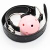 Banoch Breathable ball gag open zwart roze verstelbare riem 987101781 5