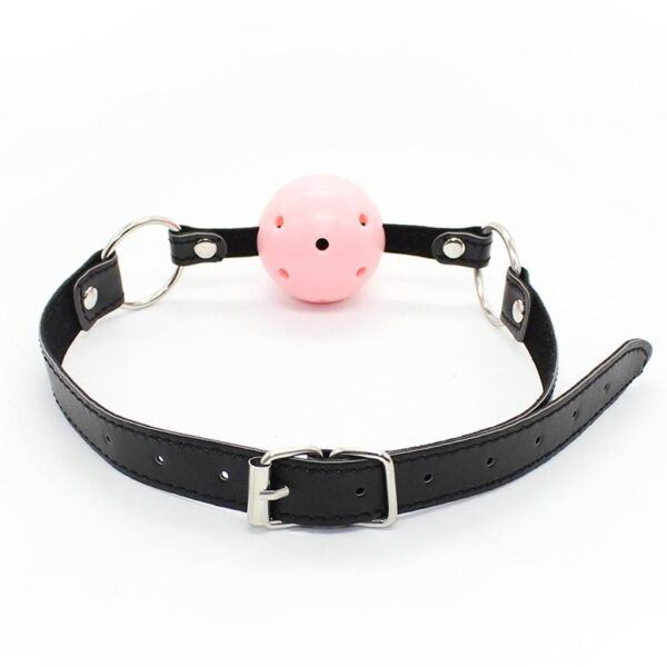 Banoch Breathable ball gag open zwart roze verstelbare riem 987101781 6