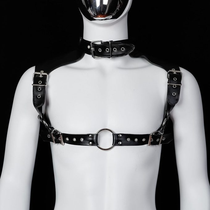 Banoch Chest collar harness Raigel imitatie leer harnas voor man 987101809