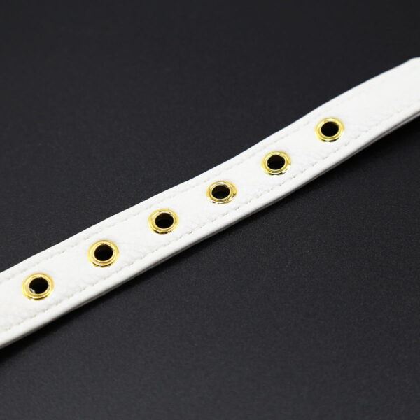 Banoch Collar Catbell Red Halsband Strik Wit bondage 987101754 4