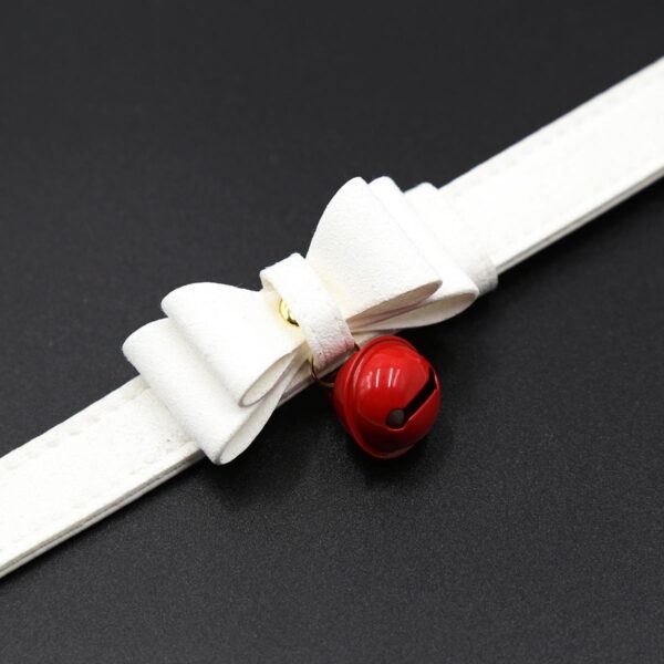 Banoch Collar Catbell Red Halsband Strik Wit bondage 987101754 5