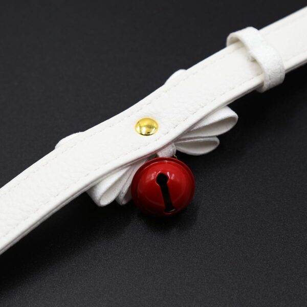 Banoch Collar Catbell Red Halsband Strik Wit bondage 987101754 6