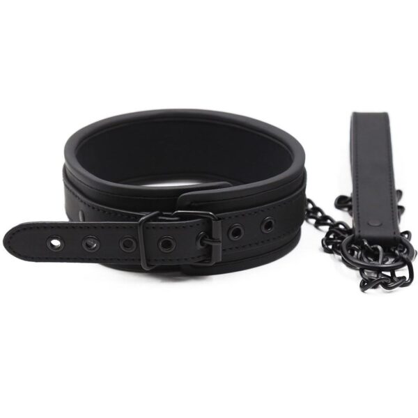 Banoch Collar leash Black Halsband en Riem zwart imitatieleer bondage 987101767 2