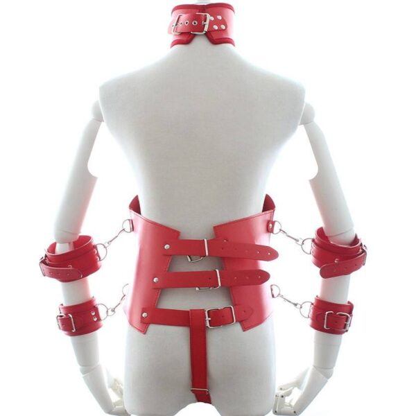 Banoch achterkant Collar Bondage body Harness Red6 rood pu leer vrouwen harnas bdsm 987101764
