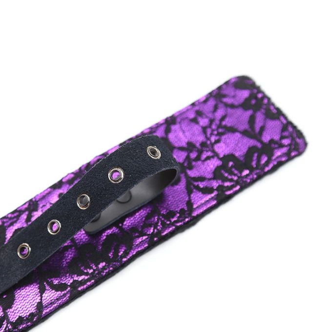 Banoch detail band Collar leash Courtesan Purple halsband met riem paars bondage 987101769 2