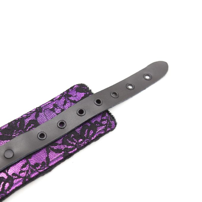 Banoch detail band Collar leash Courtesan Purple halsband met riem paars bondage 987101769