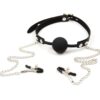 Banoch siliconen Ballgag tepelklemmen Zwart 987101836 2