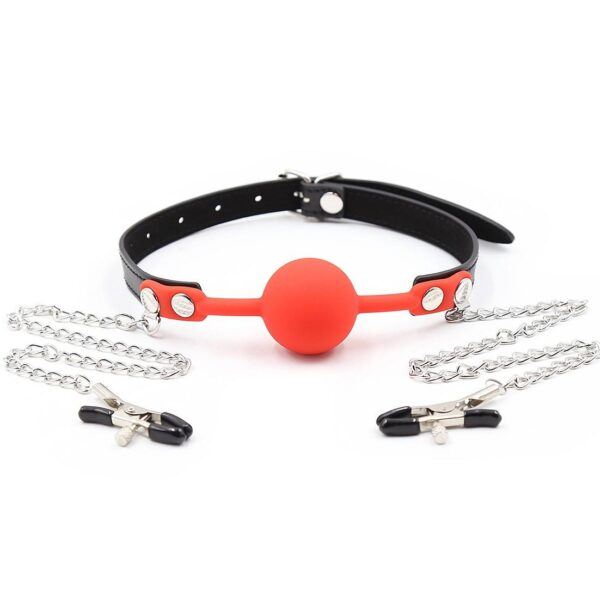 Banoch siliconen Ballgag tepelklemmen rood 987101837 2