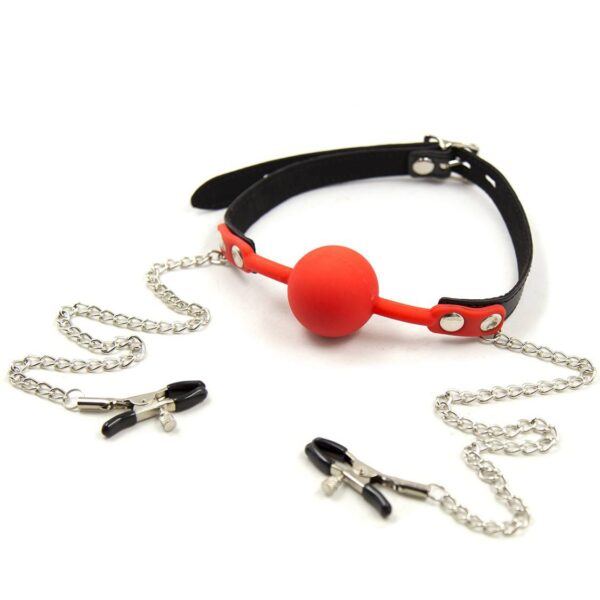 Banoch siliconen Ballgag tepelklemmen rood 987101837 5
