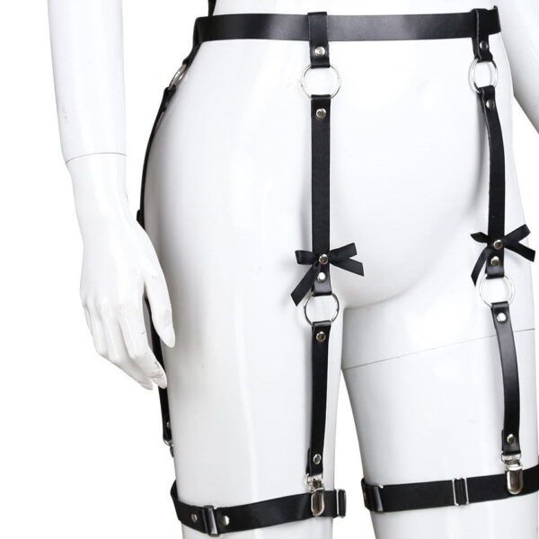 Banoch zwart jarretel riemen been harnas vrouw zwart pu leer 987101755 3
