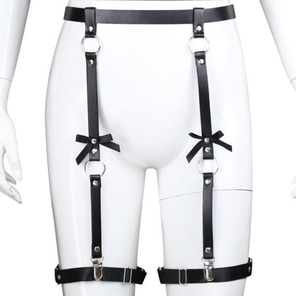 Banoch zwart jarretel riemen been harnas vrouw zwart pu leer 987101755