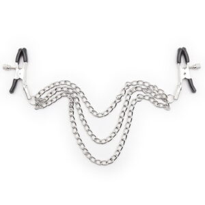 Pinch tepelklemmen Triple link silver verstelbaar met ketting bdsm 2